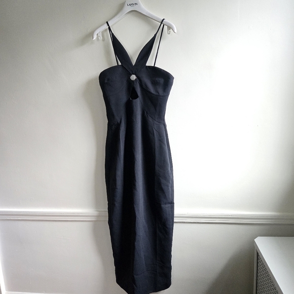New Torn By Ronny Kobo Anna Crepe Black Dress Spring 2025 Size Small NWT - Picture 6 of 10